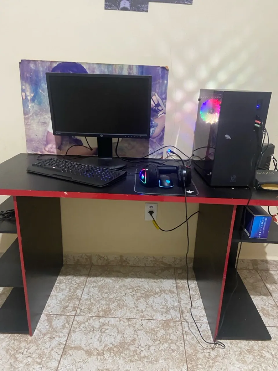 Setup Gamer Completo | i5 10400F + 16GB RAM + GT 1030 + Monitor + Periféricos + Mesa