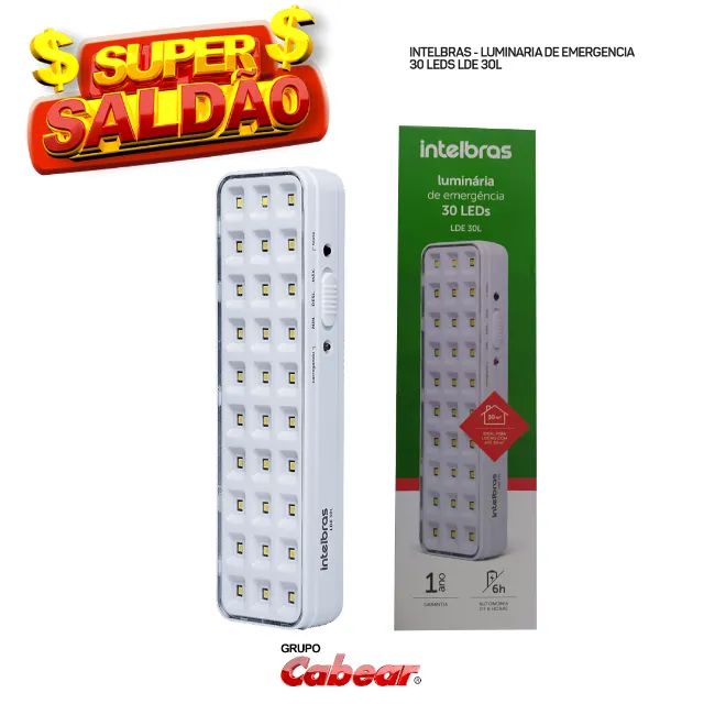 LUMINARIA DE EMERGENCIA 30 LEDs LDE 30L - INTELBRAS