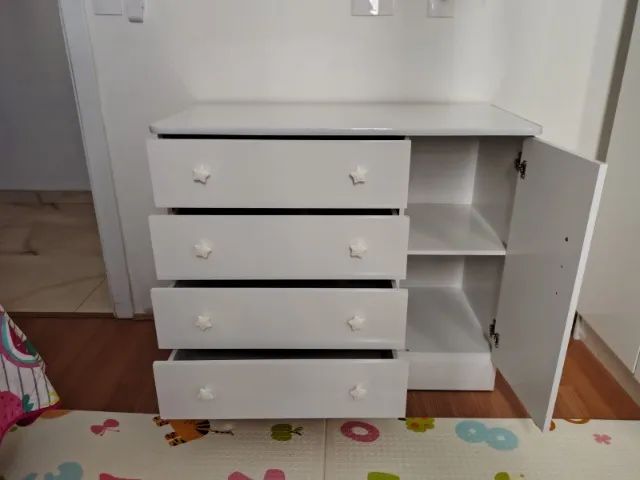 Cômoda sapateira infantil, 1 porta e 4 gavetas   - Foto 3