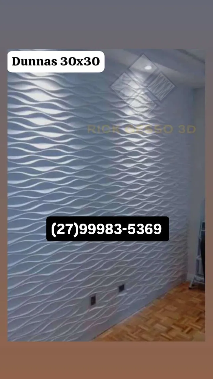 Revestimento 3D Dunas 30x30 Gesso 3D