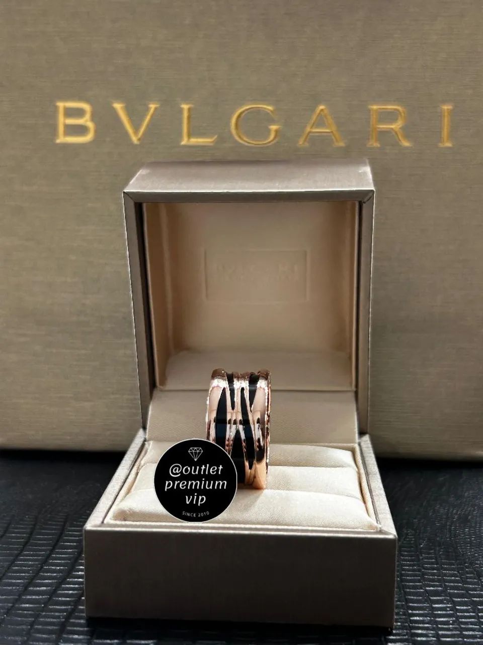 Anel Aliança bvlgari ceramica preta vazada bzero1 - Foto 4