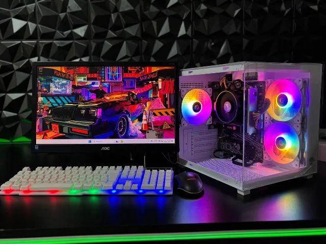 Pc gamer Ryzen 5 gabinete aquário completo 