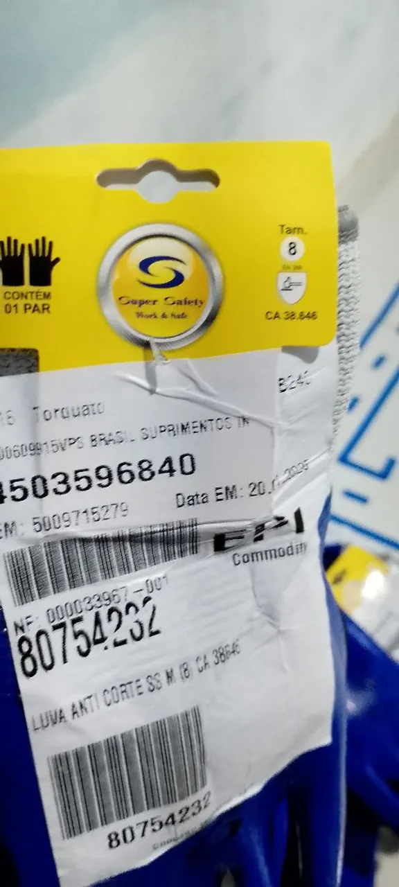 Luva de Segurança Anti Corte - Tamanho 8