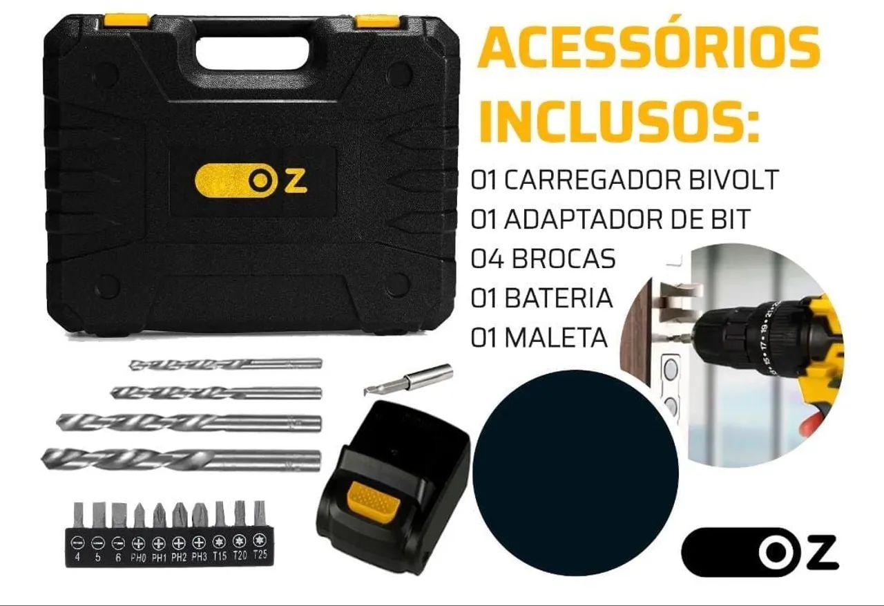 Parafusadeira furadeira 12v Oz - Sem fio com maleta64842099126145121