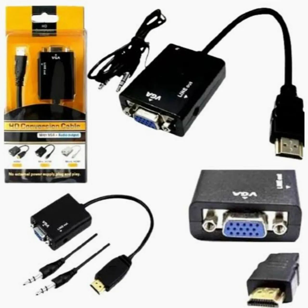 Cabo Conversor HD para VGA com Áudio - Foto 2