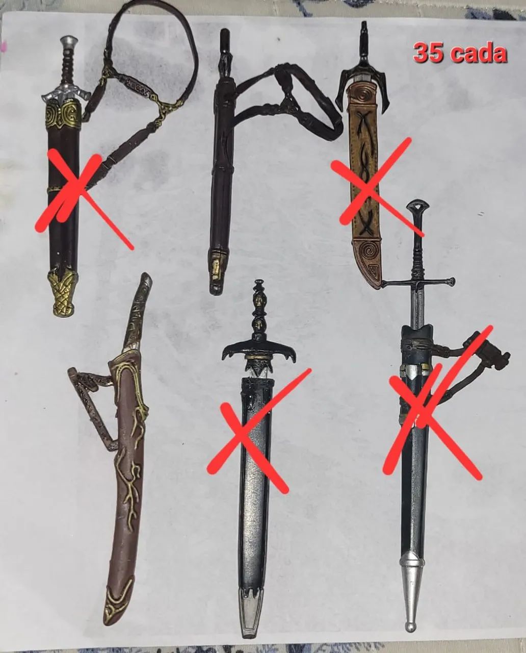 2 espadas Acessorios para action figure facas Espadas katanas bainhas tacos Brinquedo - Foto 2