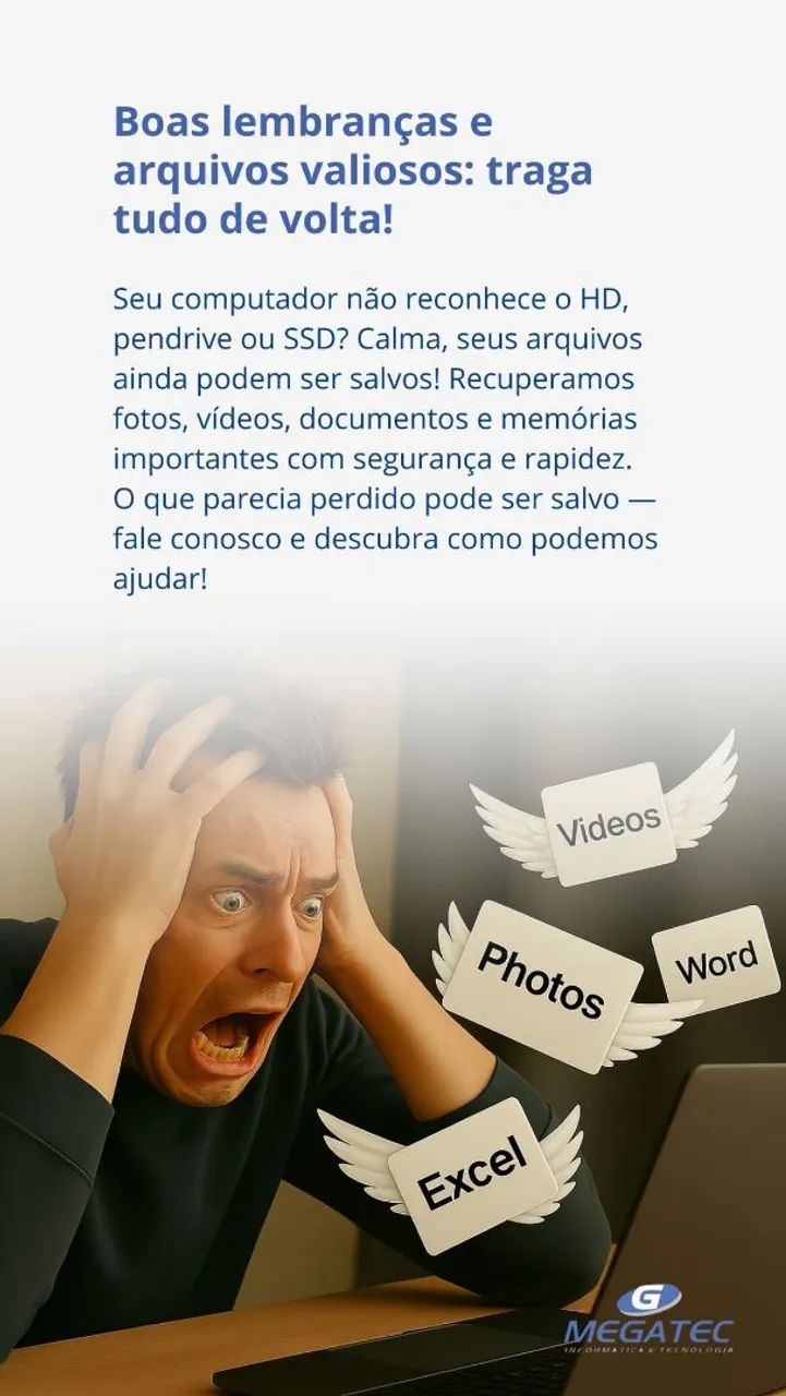 Recuperação de dados - HD, SSD, Pendrive, Fotos, Vídeos e muito mais!