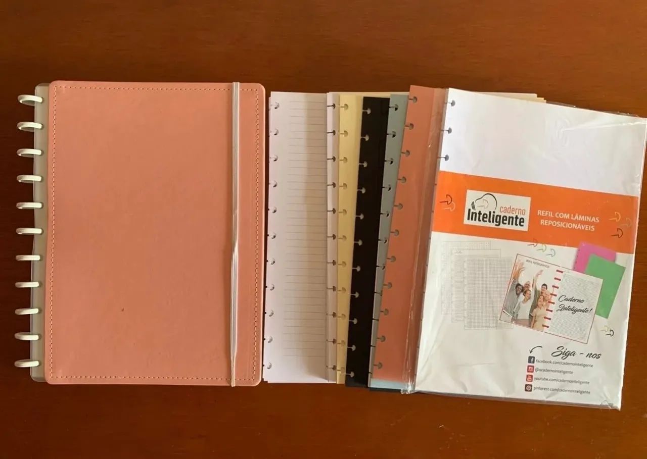 Caderno inteligente + folhas 
