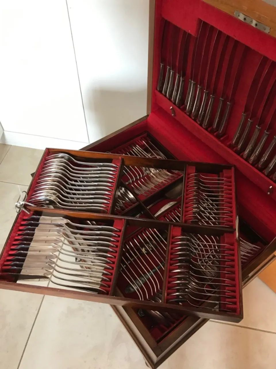 Faqueiro De Prata Wolff 130 Peças Antiguidade Anos 50 - Foto 3