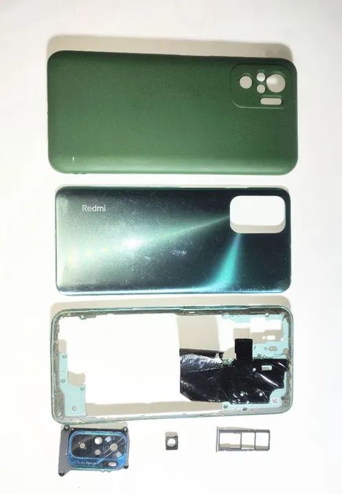Kit traseira tampa + lente das câmeras + bandeja sim card + capinha XIAOMI REDMI Note 10