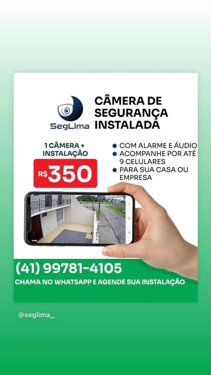 Câmera + Instalação Por R$350,00