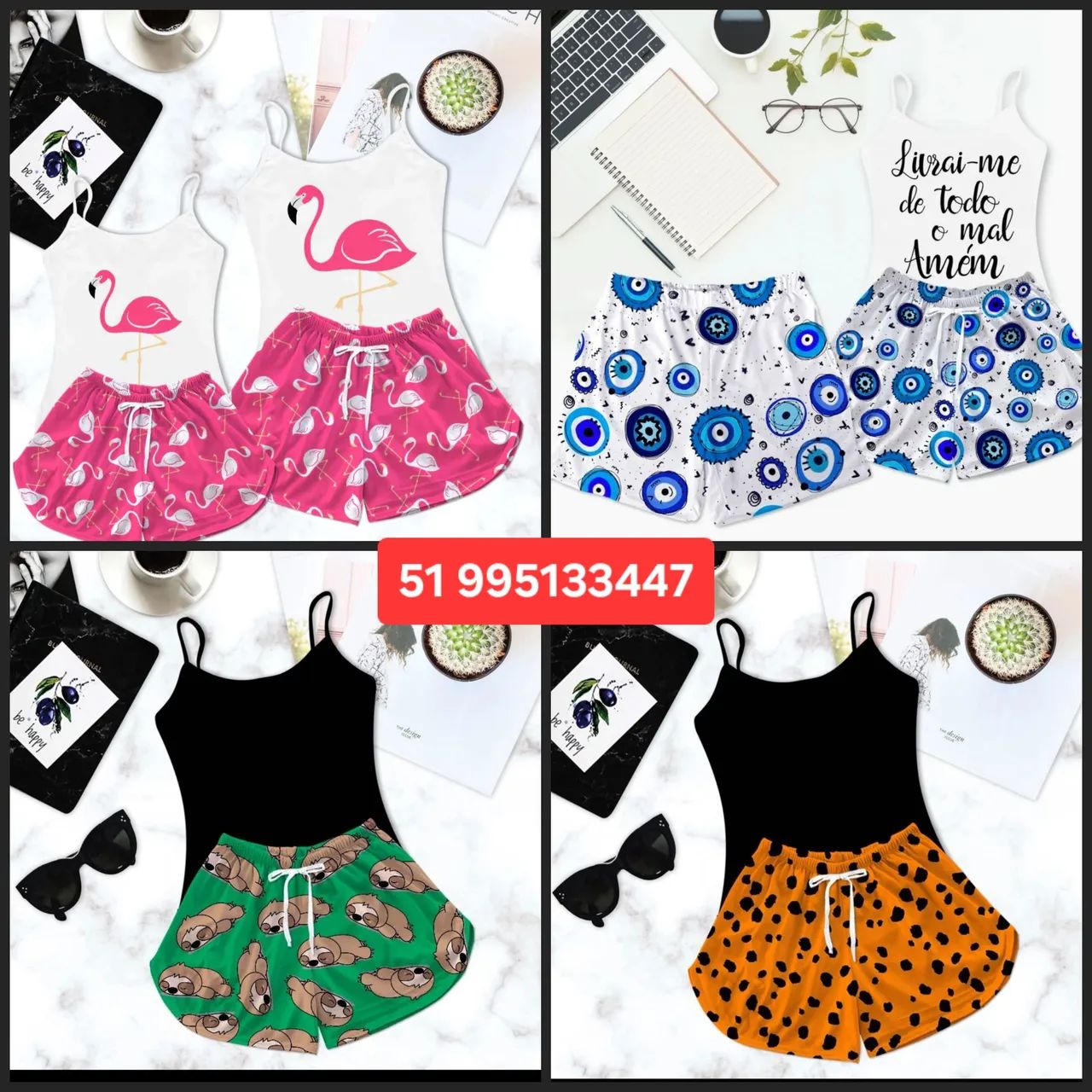 Conjunto de Pijama Girafa - Tamanho P M G - Foto 4