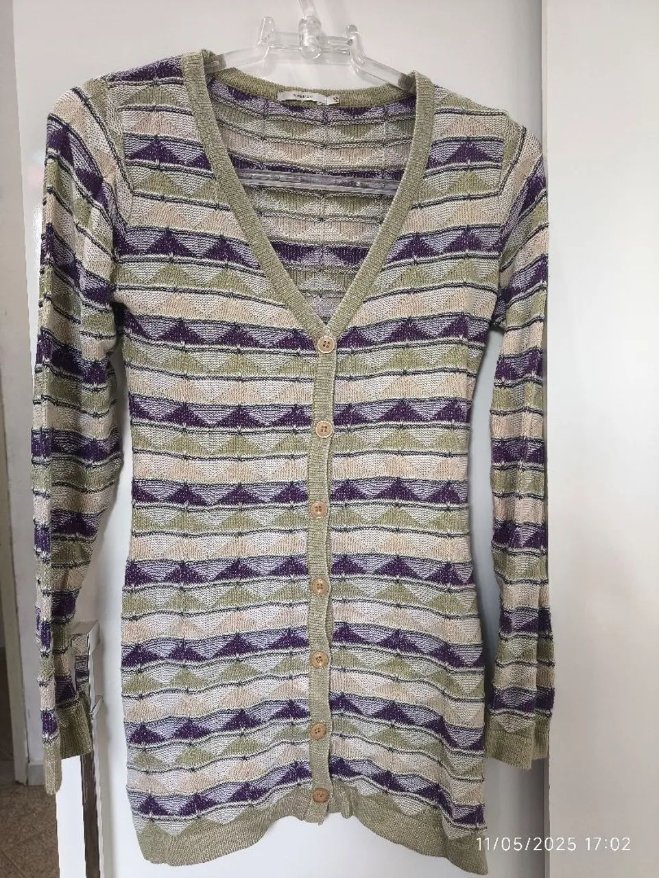 Cardigan listrado com botões siberian