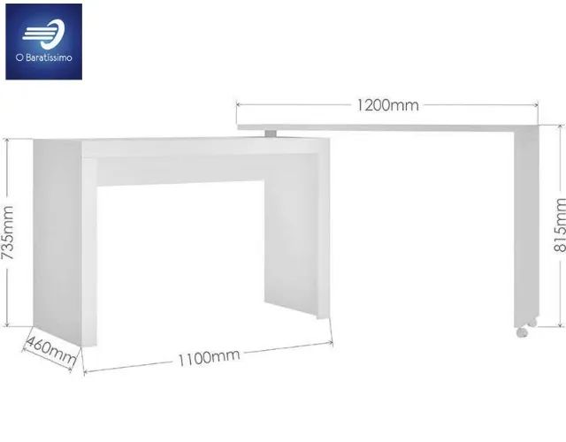Mesa Office para Computador com Tampo Giratório 360° 64962148597762125
