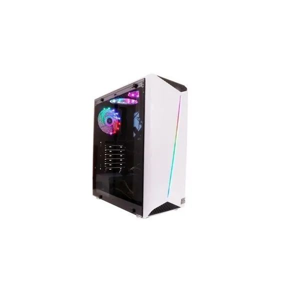 Gabinete Gamer Oex Gh200 Atx Frontal Iluminação Vidro Branco - Foto 4