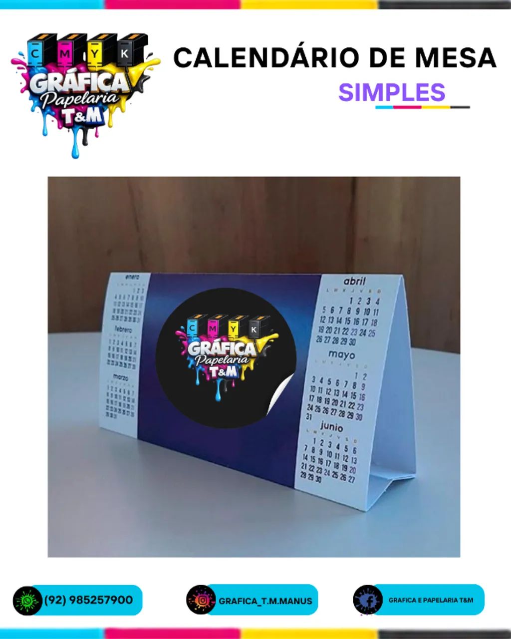calendário de mesa simples - Foto 3