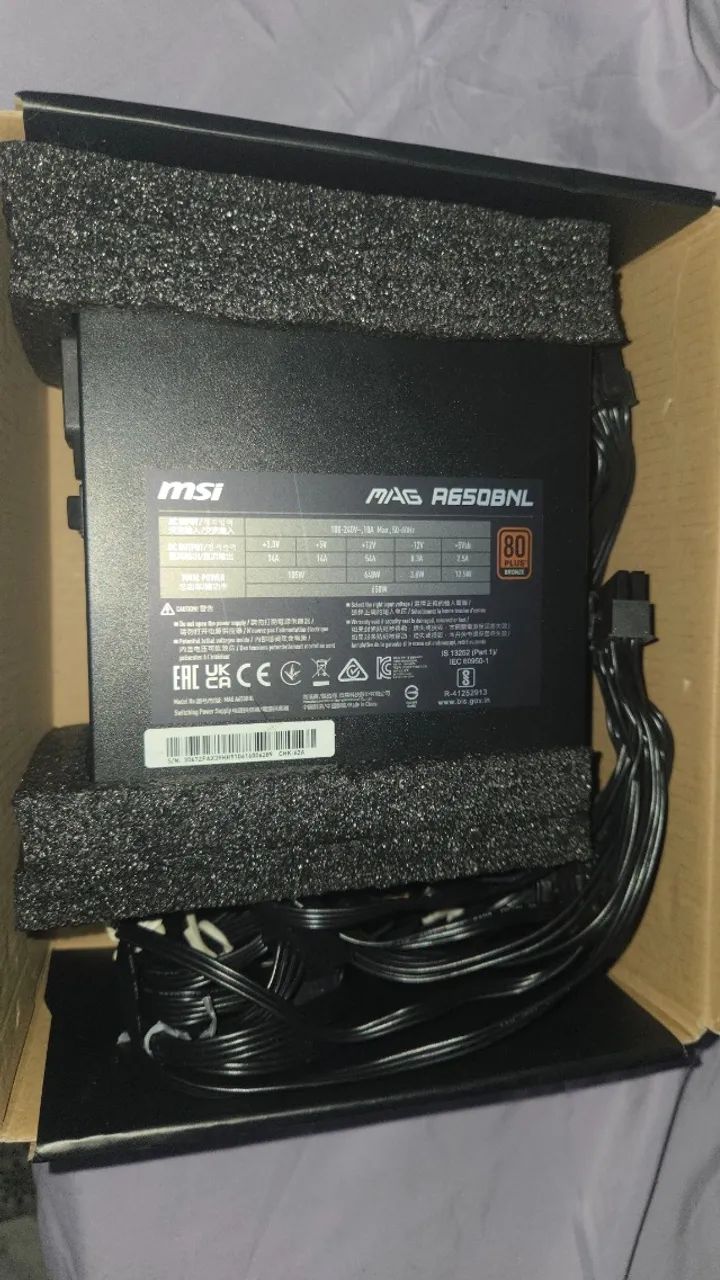 FONTE GAMER 650W MSI PRETO - Foto 2