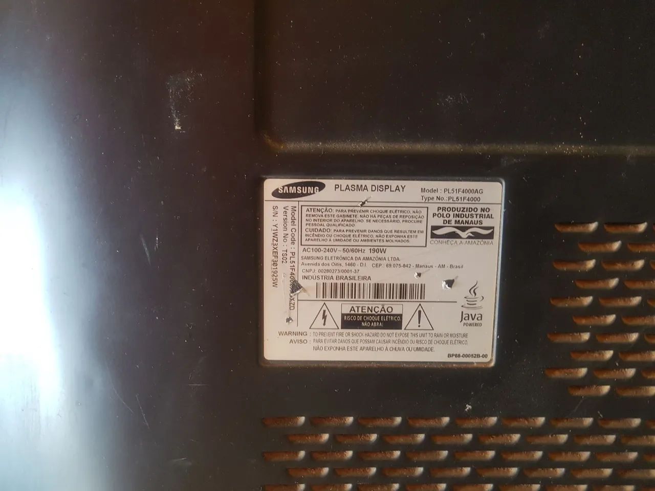 TV Samsung  51 Polegadas de Plasma Defeito. - Foto 5
