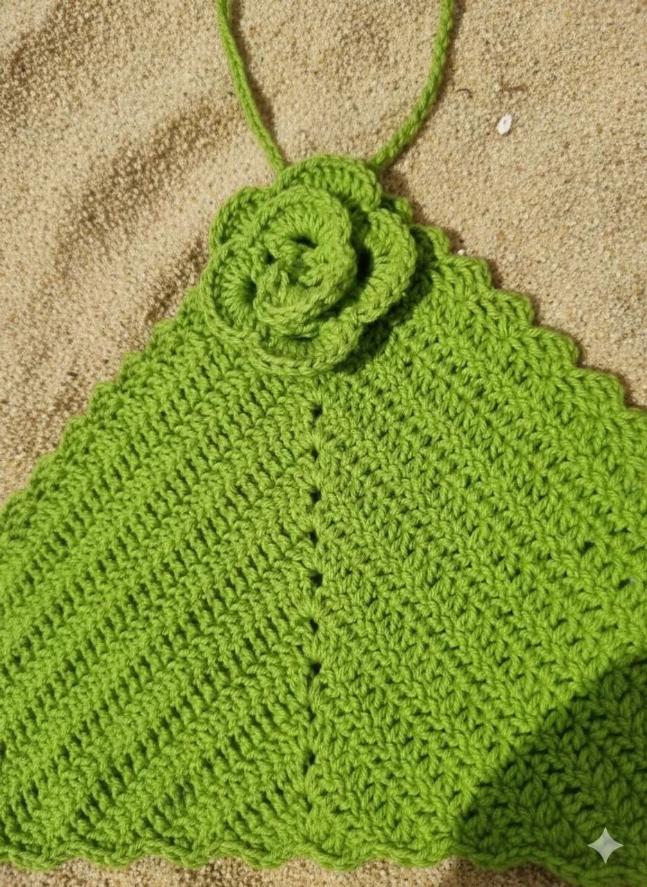Cropped de crochê artesanal - Foto 3