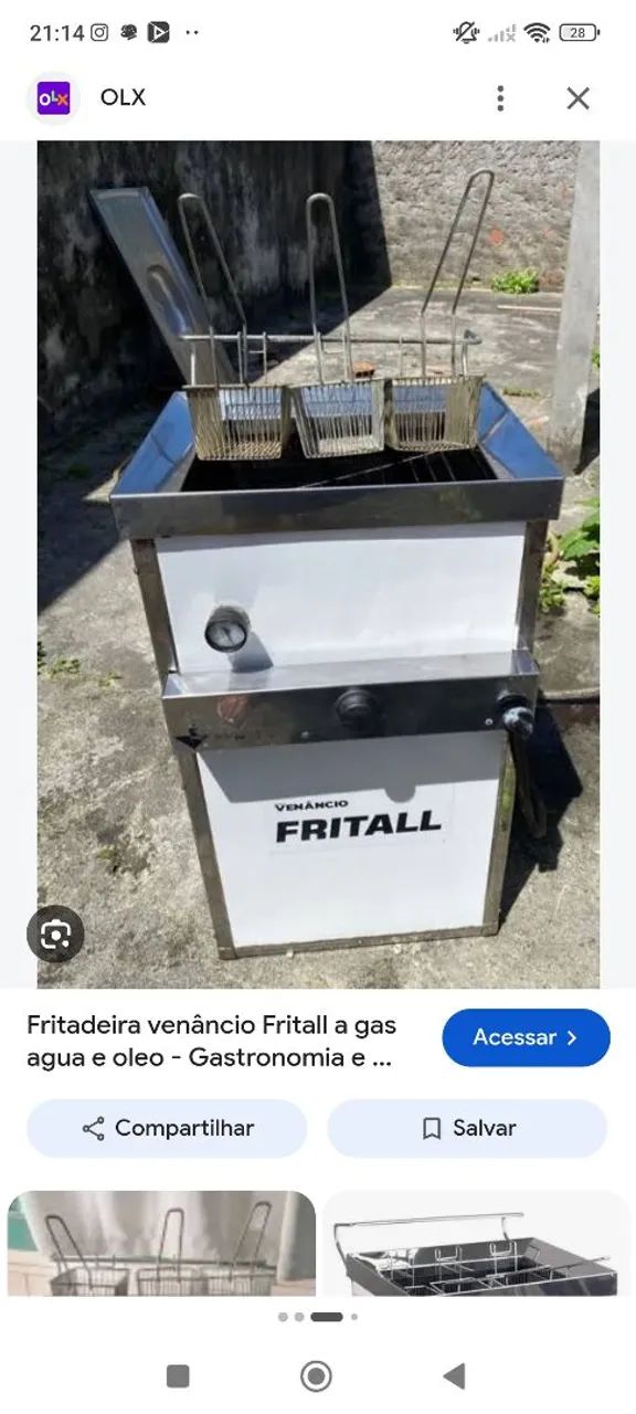 Fritadeira água e óleo a gás 