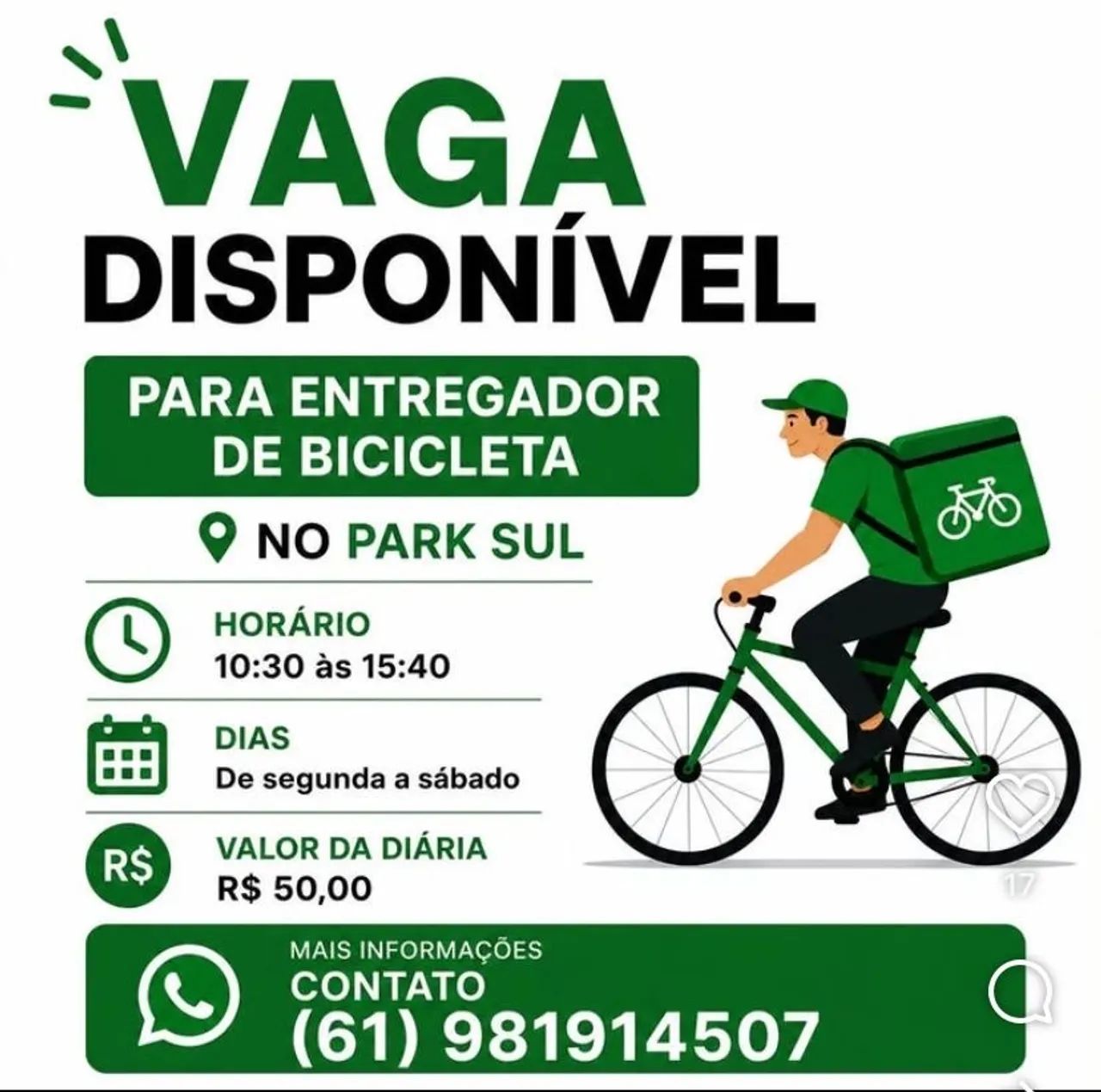 Vaga entregador bike