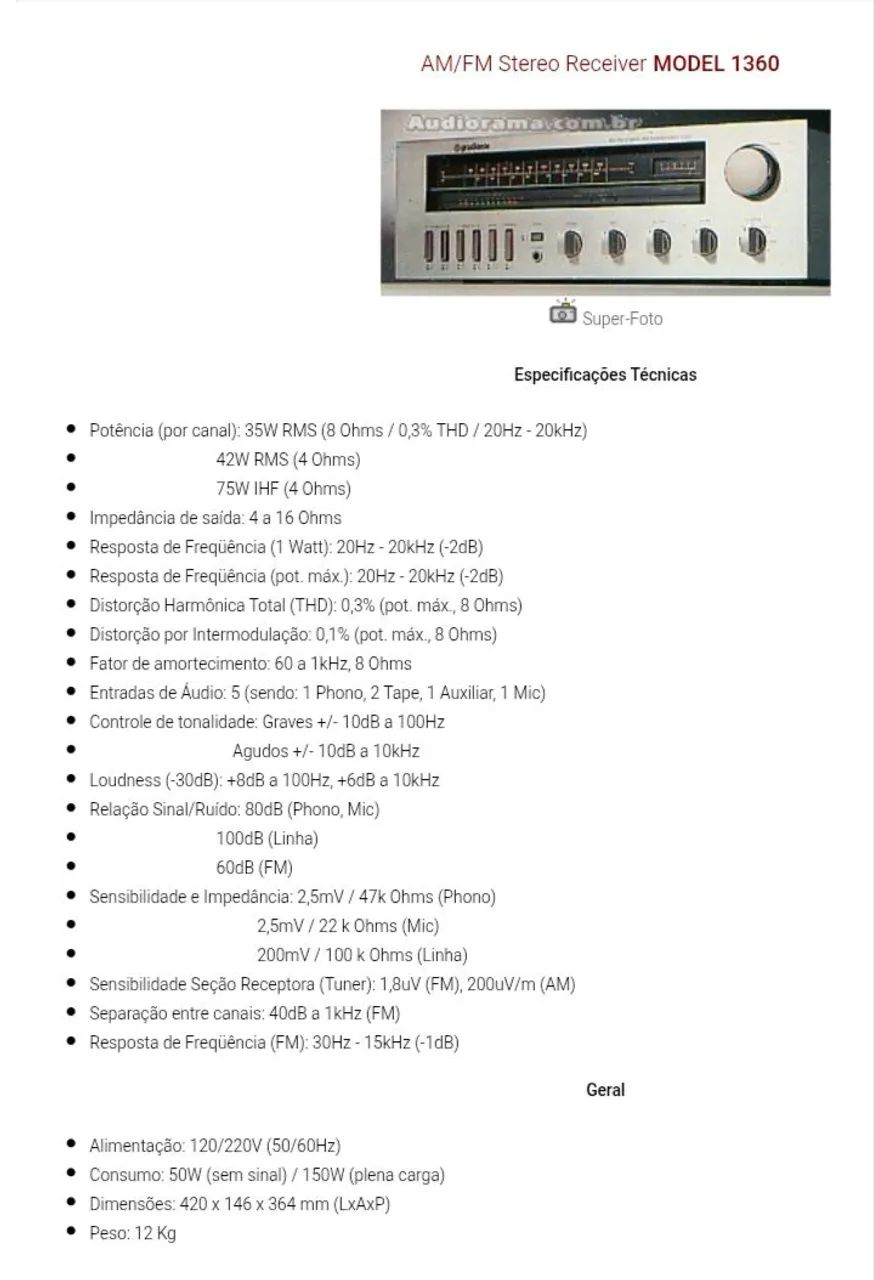 Receiver Gradiente 1360 - Foto 5