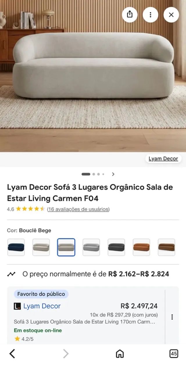 SOFÁ ORGÂNICO 3 LUGARES 1,80X0,90 - Foto 5