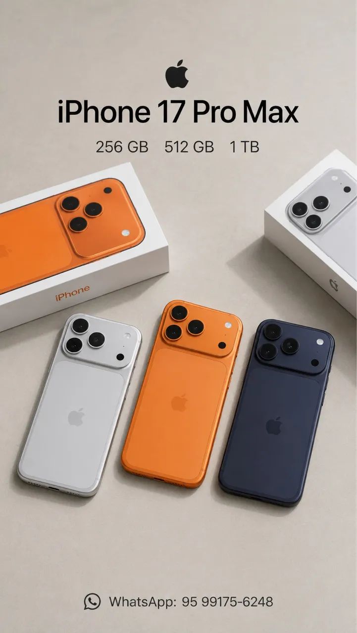 iPhone 17 Pro Max 256 GB, 512GB e 1TB