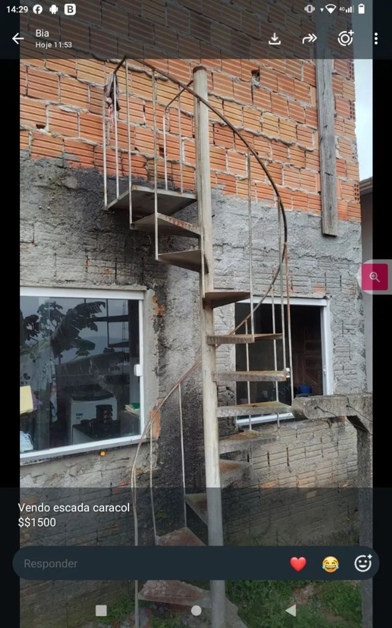 Escada caracol de ferro 
