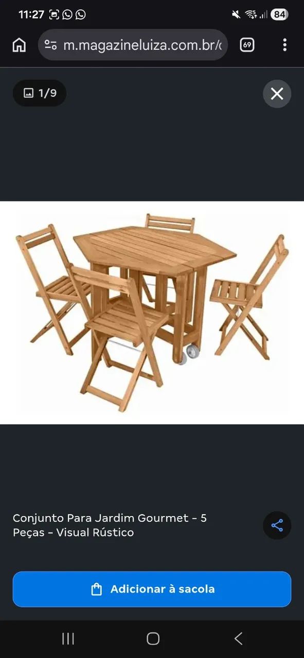Mesa dobrável 4 lugares - Foto 4