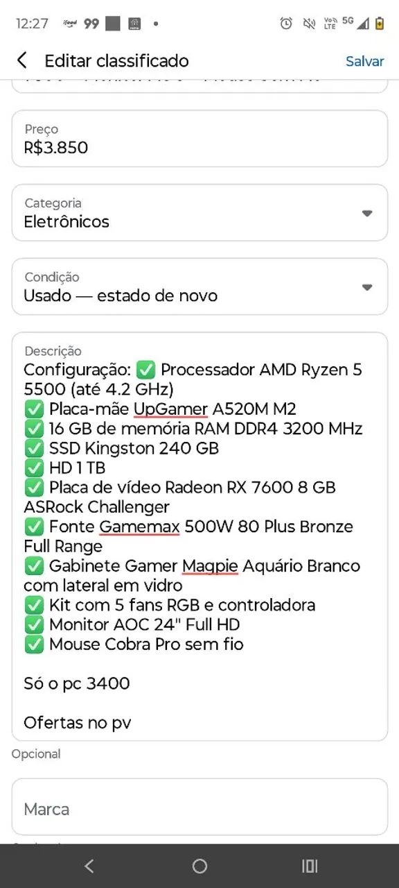 Pc gamer de entrada completo - Foto 5