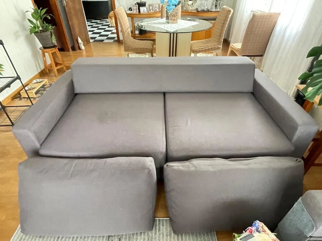 Sofá Retrátil Cinza 2,10m - Confortável e Espaçoso - Foto 3