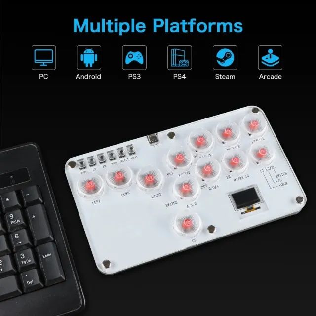 Teclado arcade leverless de acrílico (estilo Hitbox) - Foto 2