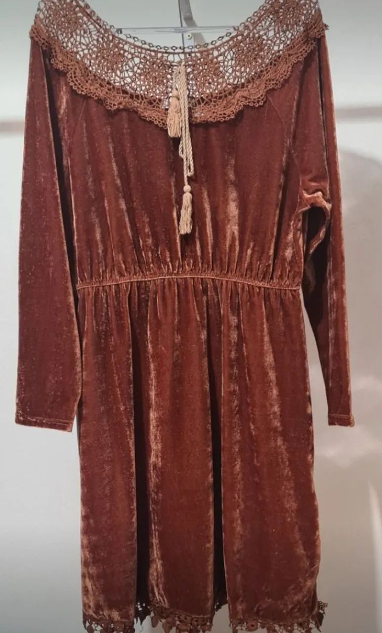 Vestido veludo molhado