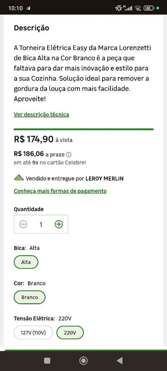 Torneira elétrica Lorenzetti 5500W - Foto 2