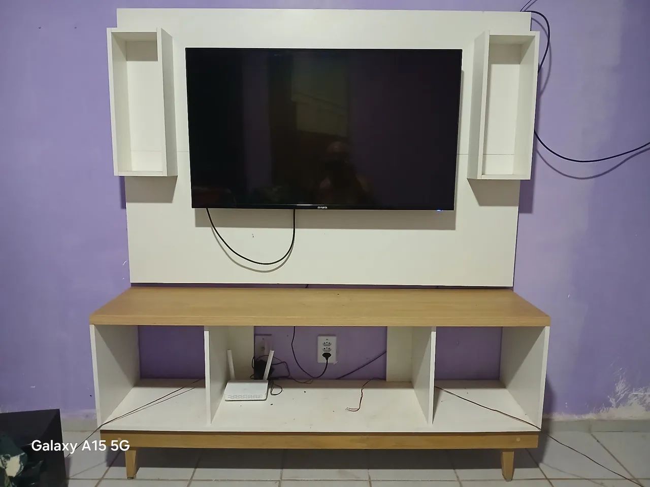 Painel com rack em total MDF sem avarias em perfeito estado. - Foto 4