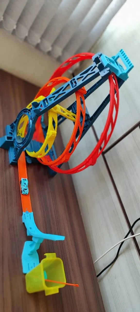 pista de percurso e veículo hot wheels track builder looping triplo mattel - Foto 5