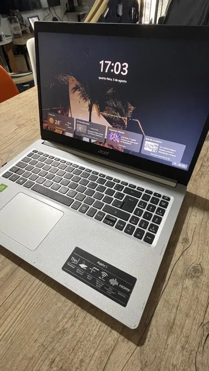 NOTEBOOK ACER ASPIRE 5 ? INTEL CORE i5 10ª GERAÇÃO ? PLACA DE VÍDEO NVIDIA