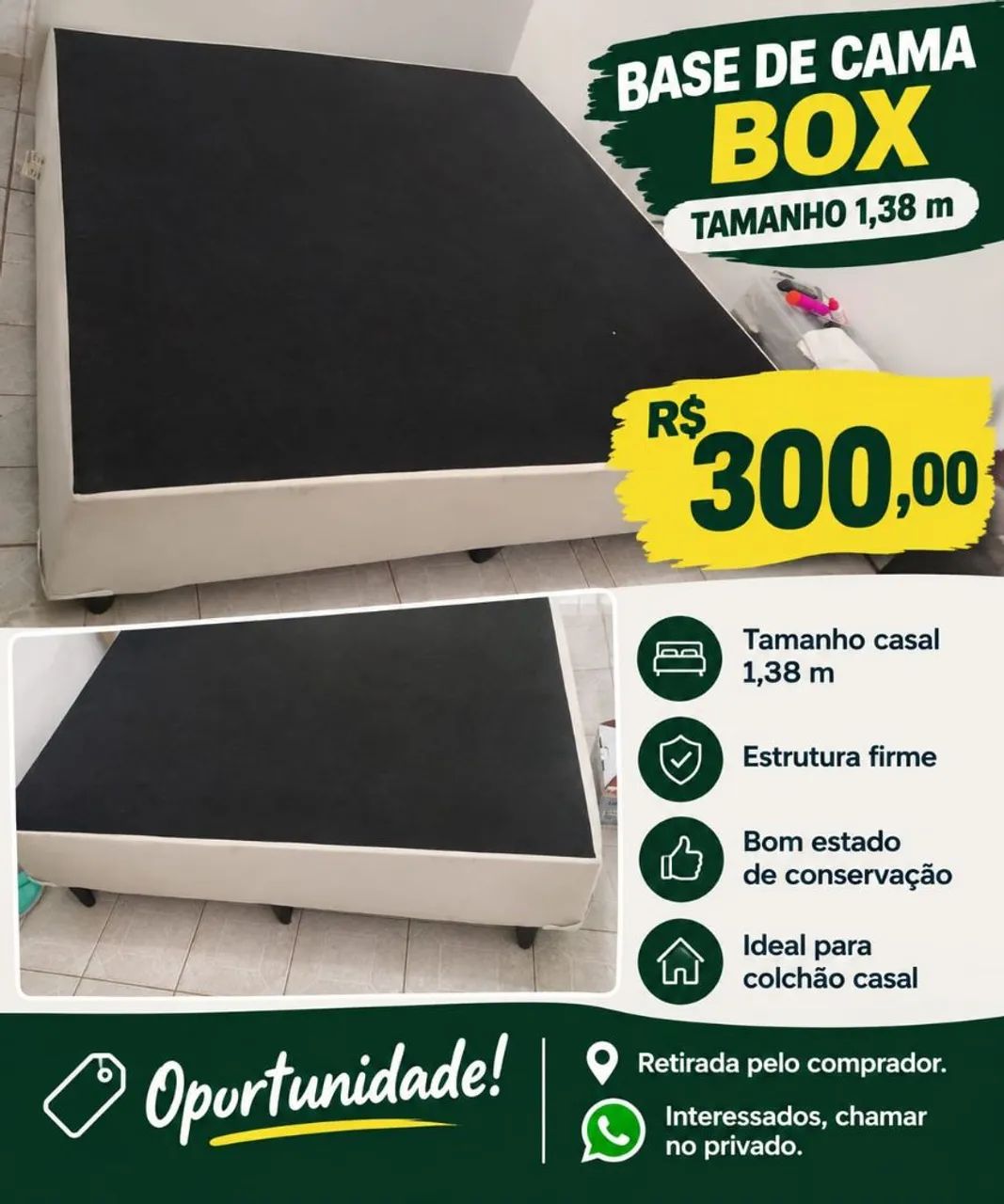 Base cana box casal