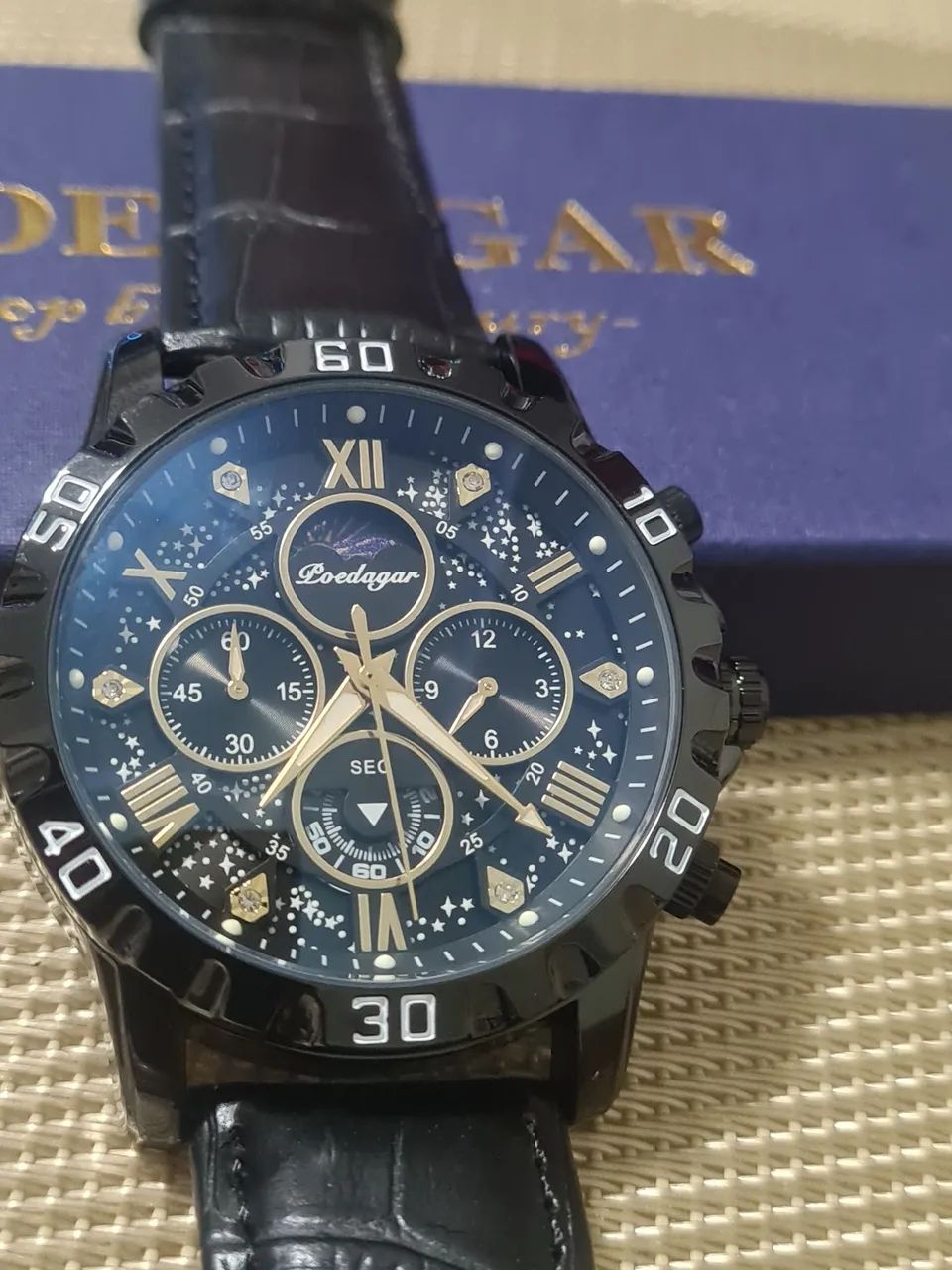 Relógio De Quartzo Preto Com Cronógrafo Luminoso Masculino - Foto 2