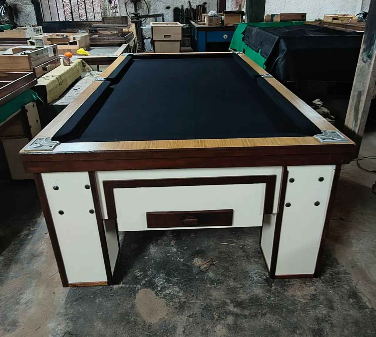 Mesa de sinuca com gaveta e fundo de pedra ardósia  - Foto 2