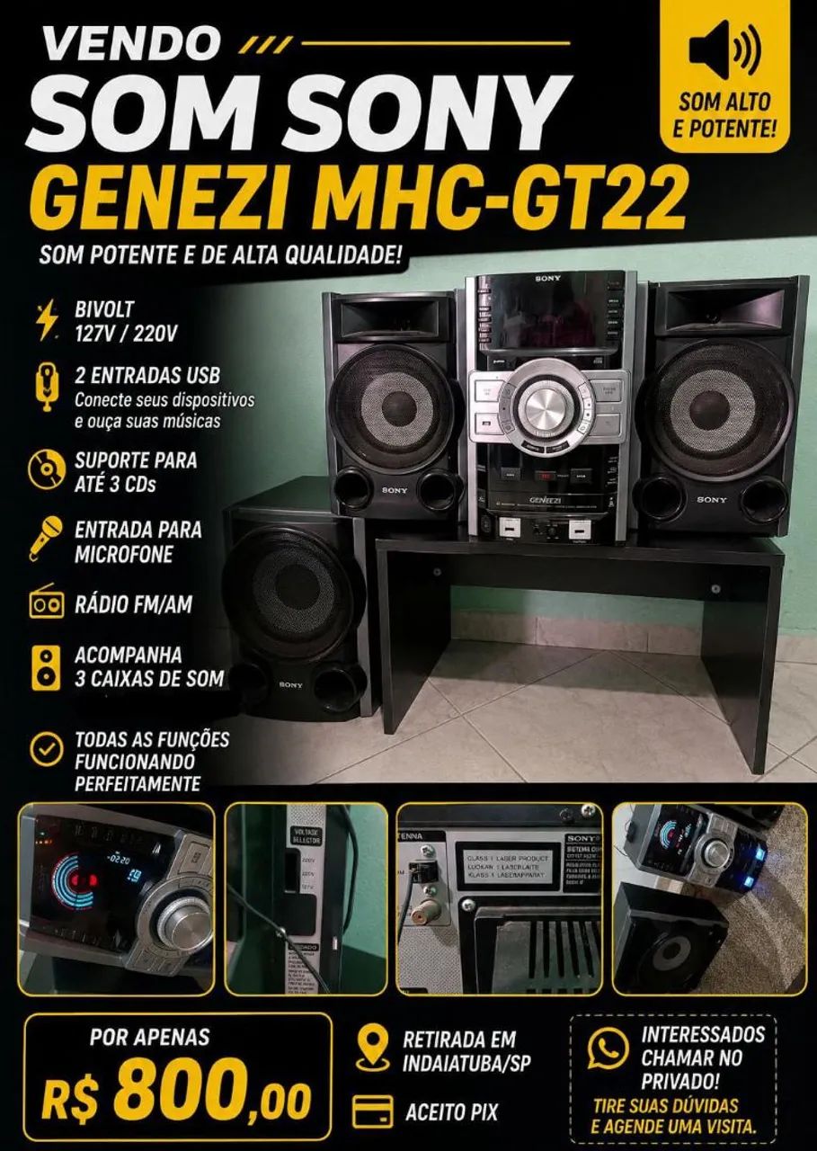 Rádio System Sony Genezi MHC-GT23