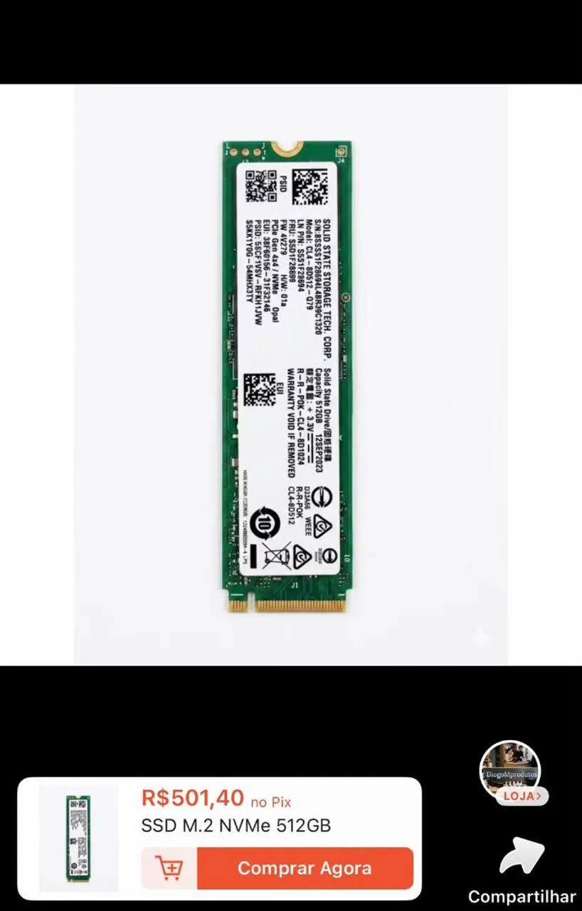Ssd NVME 522Gb M2 - Foto 4