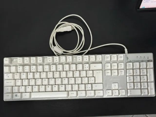 Teclado Semi-Mecânico OEX Prismatic TC205 Branco RGB Anti-ghosting - Foto 2