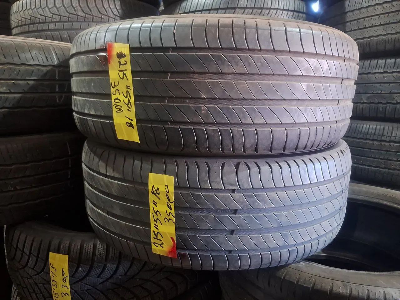 2 pneus Michelin 215/55/18 seminovos - Peças para carros, vans e