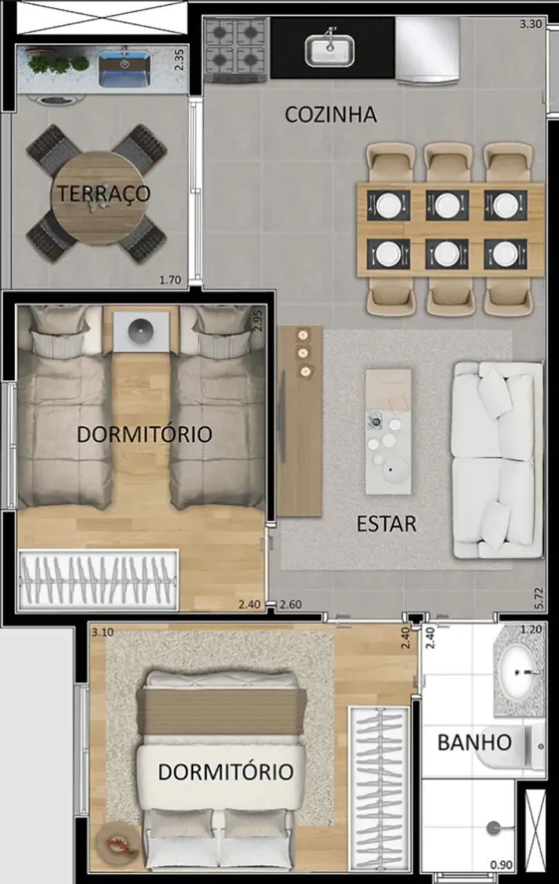 PLANTA 43m²
