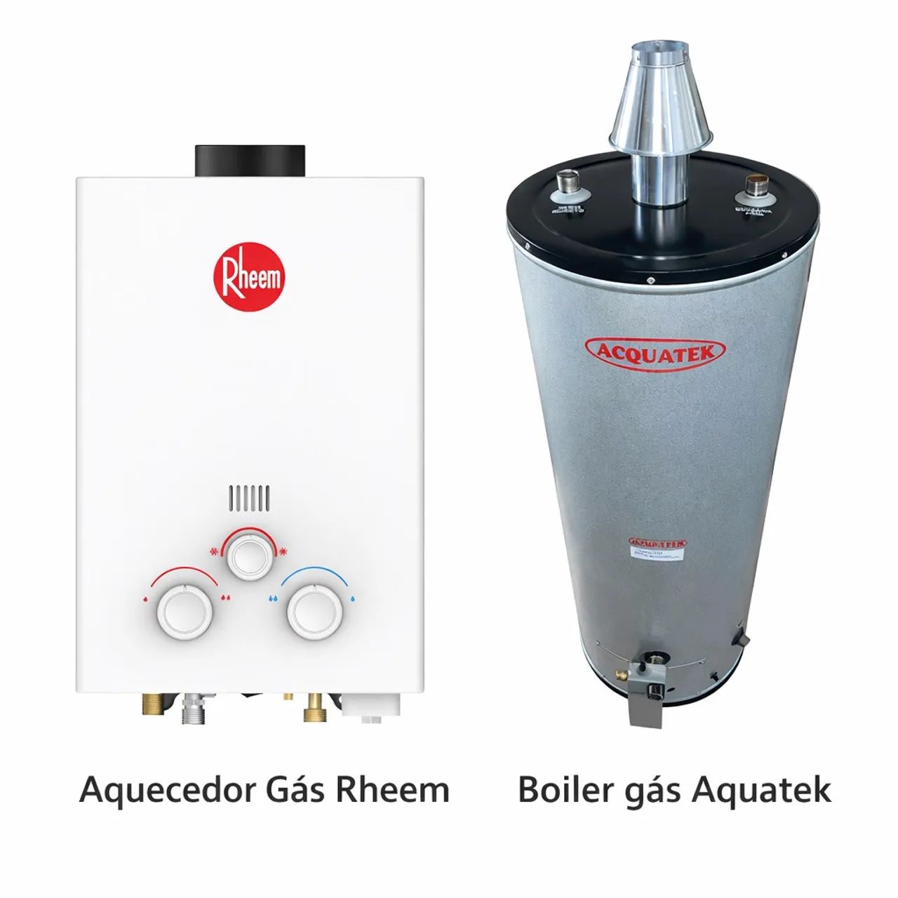 Boiler Aço 75 litros (Acquatek a Gás) + Aquecedor Rheem médio GN200mmH2O