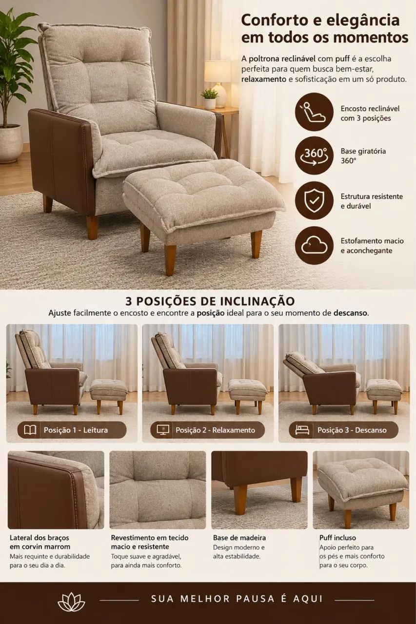 Poltrona reclinável  - Foto 5