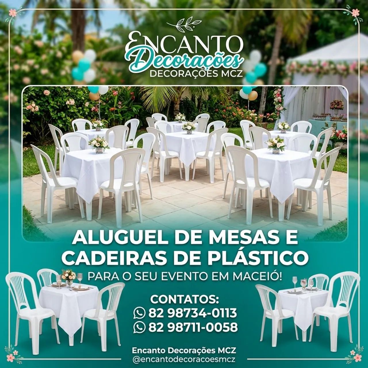 Mesas e cadeiras 