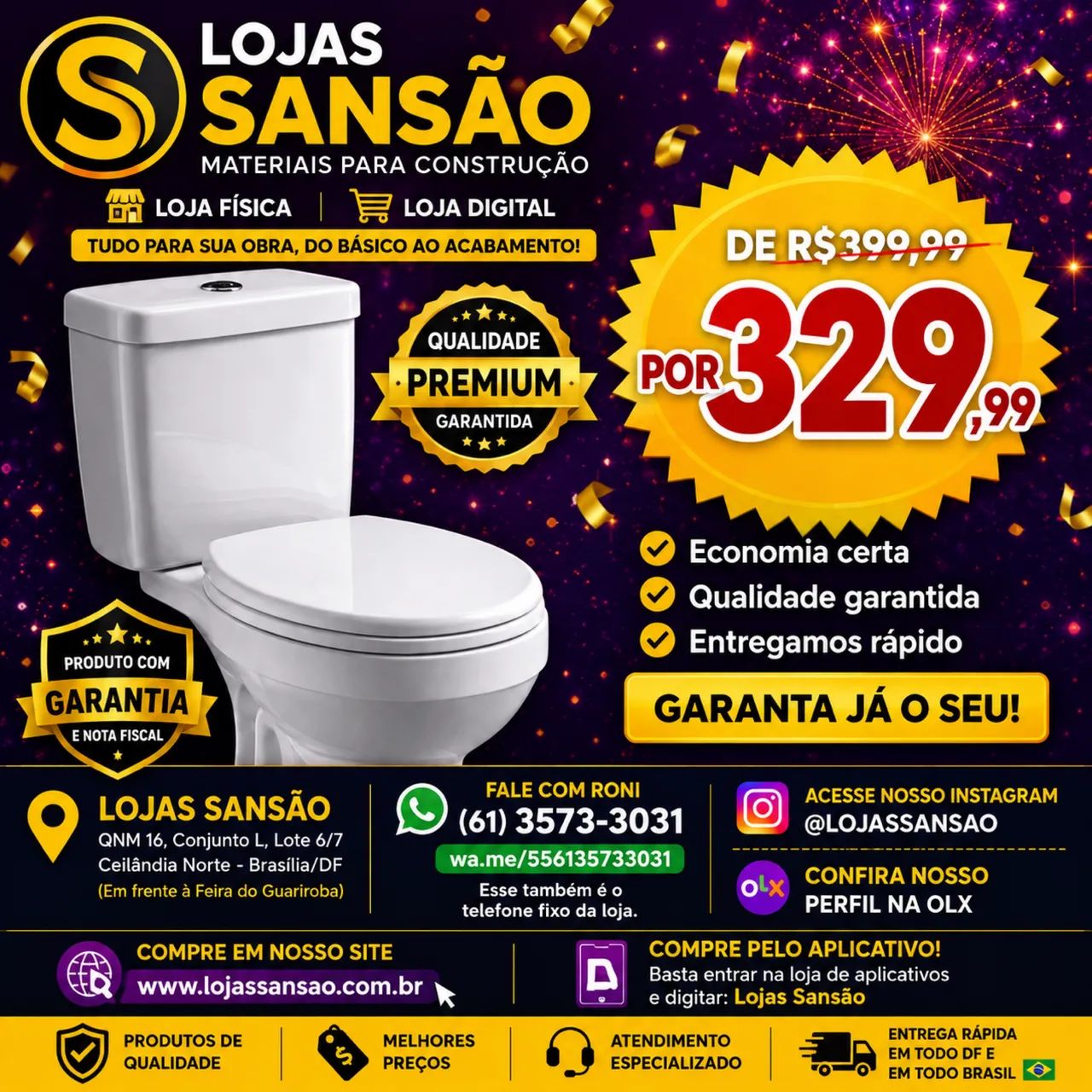 Vaso Sanitário Completo Caixa Acoplada Classe A